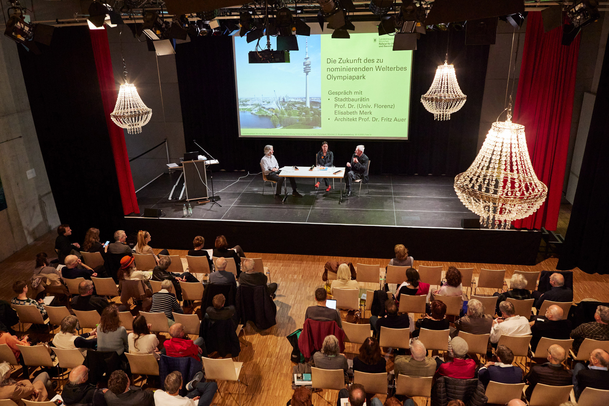 Zweite Info-Veranstaltung Olympiapark Fritz Auer Elisabeth Merk
